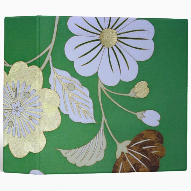 Japanese KIMONO Textile, Floral Pattern Binder (Front/Spine)