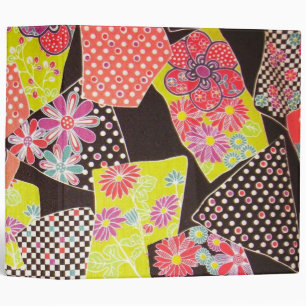 Japanese KIMONO Textile, Floral Pattern Binder