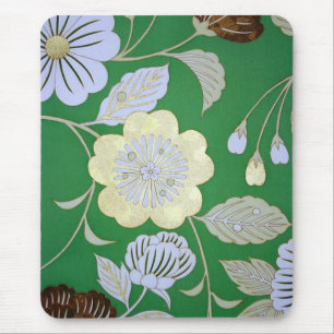 Japanese KIMONO Textile, Floral Pattern Mouse Pad