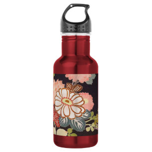 Japanese KIMONO Textile, Floret Pattern 532 Ml Water Bottle