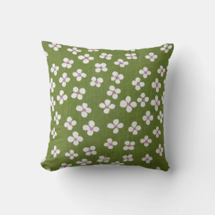 Japanese KIMONO Textile, Floret Pattern Throw Pillow