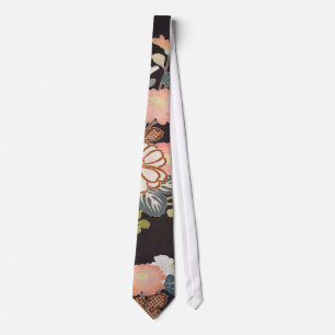 Japanese KIMONO Textile, Floret Pattern Tie