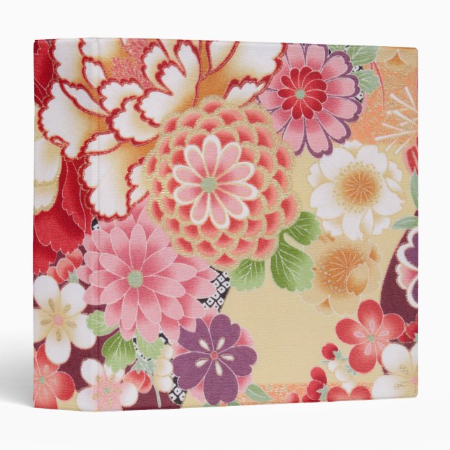 Japanese KIMONO Textile, Flower Binder (Front/Spine)