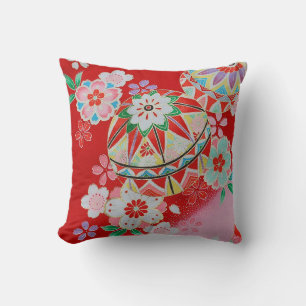 Japanese KIMONO Textile Throw Pillow