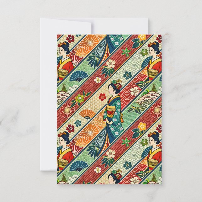 Japanese kimono thank you card (Front)