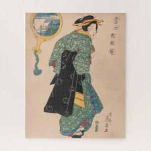 Japanese Kimono Woman Courtesan Artwork Jigsaw Puzzle