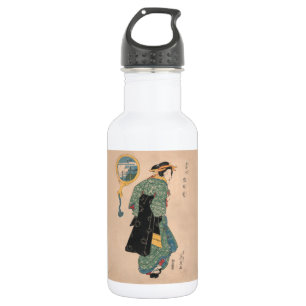Japanese Kimono Woman: Ukiyo-e Woodblock Print 532 Ml Water Bottle