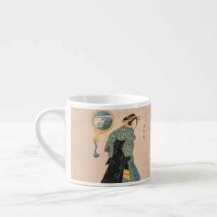 Japanese Kimono Woman: Ukiyo-e Woodblock Print  Espresso Cup