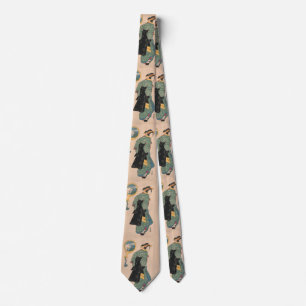 Japanese Kimono Woman: Ukiyo-e Woodblock Print  Tie