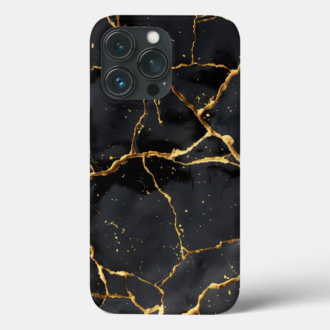 Japanese Kintsugi Black & Gold Case-Mate iPhone Case (Back)