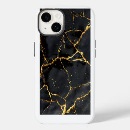Japanese Kintsugi Black & Gold iPhone 14 Case