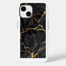 Japanese Kintsugi Black & Gold iPhone 14 Case