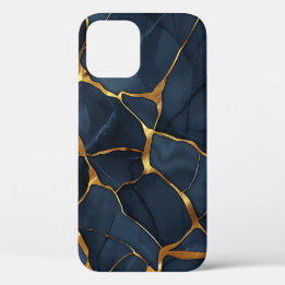 Japanese Kintsugi Dark Blue iPhone 12 Case