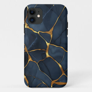 Japanese Kintsugi Dark Blue iPhone 11 Case