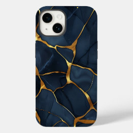 Japanese Kintsugi Dark Blue Case-Mate iPhone 14 Case