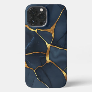 Japanese Kintsugi Dark Blue iPhone 13 Pro Max Case