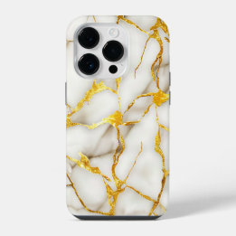 Japanese Kintsugi White Gold iPhone 14 Pro Case