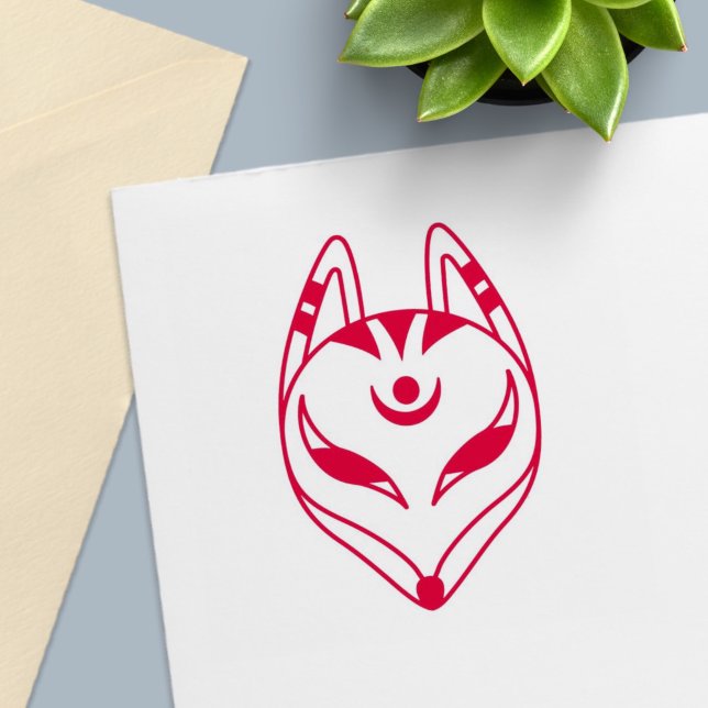 Japanese Kitsune Fox Mask Self-inking Stamp (Creator Uploaded)