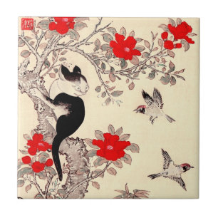 Japanese Kitten and Puppy Tile