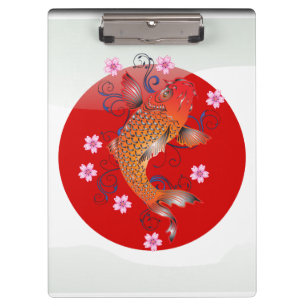 Japanese koi carp clipboard