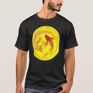 Japanese Koi Carp Nishikigoi Fish Cherry Blossoms  T-Shirt
