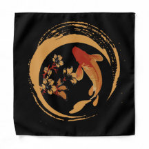 Japanese Koi Carp with Sakura Cherry Blossom