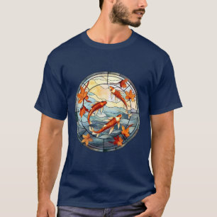 Japanese Koi Fish and Autumn Leaves T-Shirt