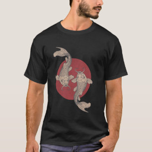 Japanese Koi Fish Art Yin Yang Zen Aesthetic Desig T-Shirt
