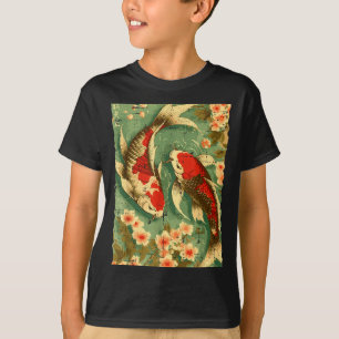 Japanese Koi Fish Cherry Blossoms Sakura Art Men W T-Shirt