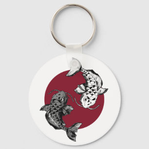 Japanese Koi Fish Circle Keychain