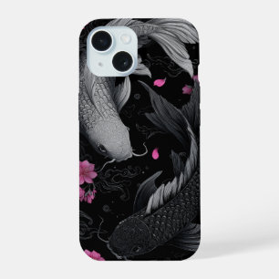 Japanese Koi Fish Dark Mode iPhone 15 Case