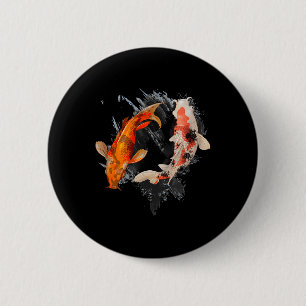 Japanese Koi Fish I Koi Carp Pond Japan Tattoo 2 Inch Round Button