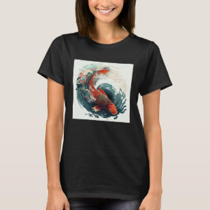 Japanese Koi fish in a great wave whirlpool T-Shirt