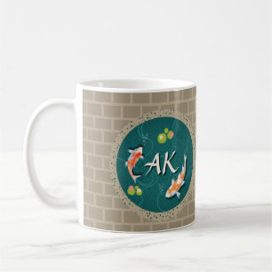 Japanese Koi fish in pond for good luck Coffee Mug