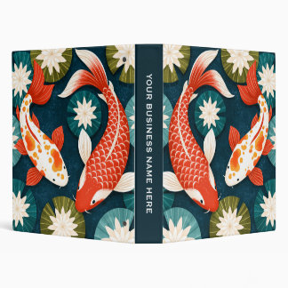 Japanese Koi Fish Lotus Flowers Zen Garden Binder