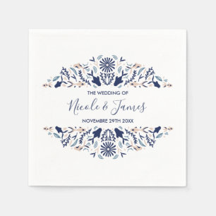 Japanese   Koi Fish Lotus Personalized Wedding Napkin
