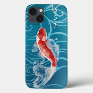 Japanese Koi Fish Oriental Blue Waves Japan iPhone 13 Case