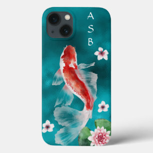 Japanese Koi Fish Oriental Cherry Blossom Japan iPhone 13 Case