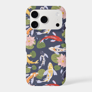 Japanese Koi Fish & Pink Water Lily Lotus Seamless