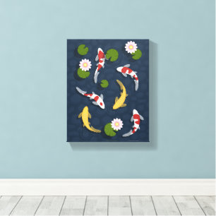 Japanese Koi Fish Pond 3 Canvas Print