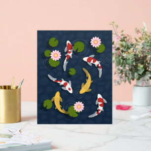 Japanese Koi Fish Pond Acrylic Sign
