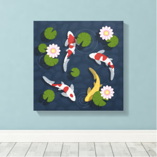 Japanese Koi Fish Pond Canvas Print