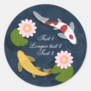 Japanese Koi Fish Pond Classic Round Sticker