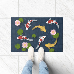 Japanese Koi Fish Pond Doormat