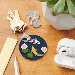 Japanese Koi Fish Pond Keychain