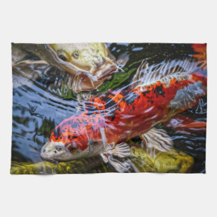 Japanese Koi Fish Pond Kitchen Towel
