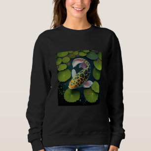 Japanese Koi fish Pond Lilly pad Carp Fish Sweatshirt
