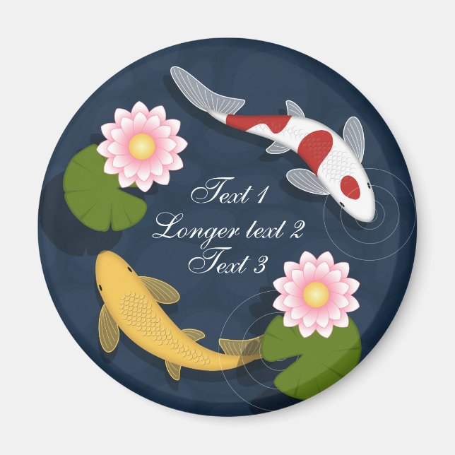 Japanese Koi Fish Pond Magnet (Front)