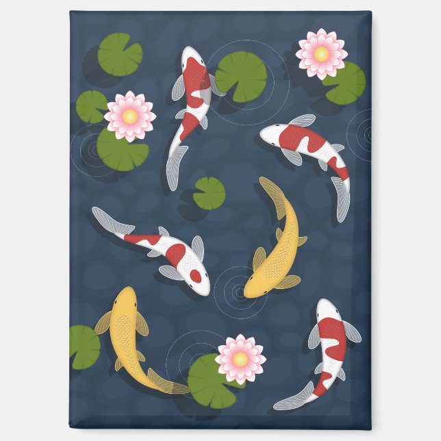 Japanese Koi Fish Pond Magnet (Front)