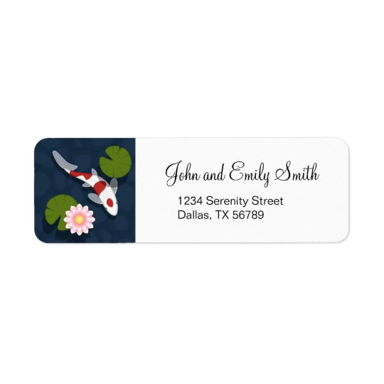 Japanese Koi Fish Pond Return Address Label